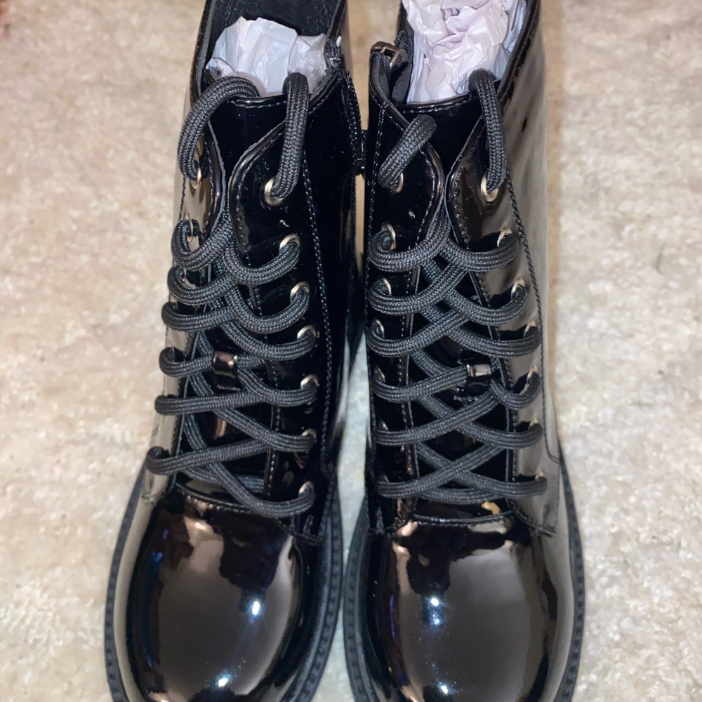 Black Patent Leather Women's Boots